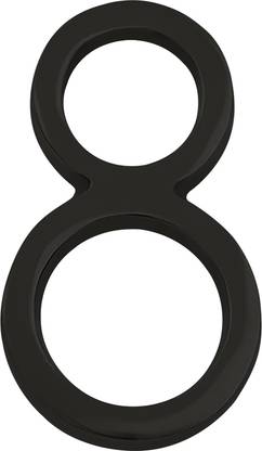 DecorTwist Metal House Number Modern Black Door Number For Flat Door 4" Height (Number 8) Sign