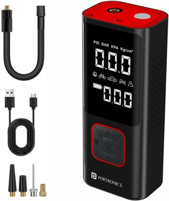 Portronics Vayu 2.0, POR-2319 150 psi Tyre Air Pump for Car & Bike