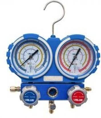 COOLTON Analog Tire Pressure Gauge Value Dual Manifold Gauge VMG-2-R410A-B-02 Designed Systems and air Conditioning