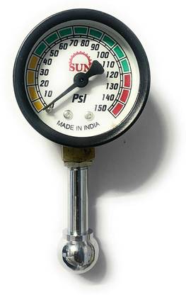 GANESHA INDUSTRIES Analog Tire Pressure Gauge MS Case & Brass,150 PSI