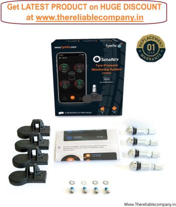 SensAiry Smart Tyre Pressure Gauge 4 Wheeler Tyre Pressure Monitoring System (TPMS-4Qty)