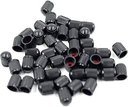 EKRASH Universal Car/Bike Tyre Valve Cap Black Tire Valve Stem Core