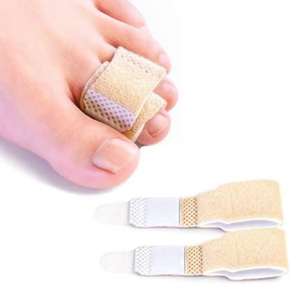 NIRMATSARAY 2Pcs Hammer Toe Straightener, Broken Toe Wraps,Toe Cushioned Bandages