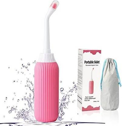 Sahebzaade Retractable Travel Bidet with Bag/2 Nozzles for Toilet, Camping,Bidet (Pink) Bidet Nozzle