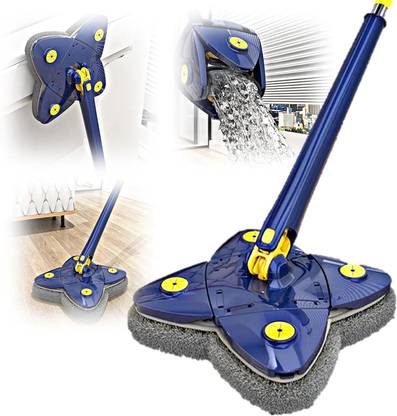 MAAUVTOR 360°Rotatable Adjustable Floor Cleaning Four Leaf Shape Mop Water Squeezing Mop