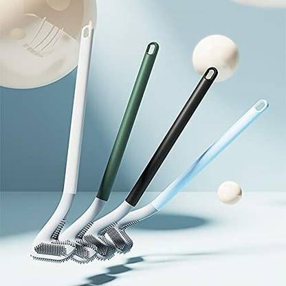 VILAP Golf Shape Silicon Toilet Brush with Slim No-Slip Long Handle, Flex Toilet Brush Set, 360 Deep Golf Head Brush Toilet Bowl Cleaner Brush, Golf Toilet Brushes for Bathroom Cleaning Brush with Holder