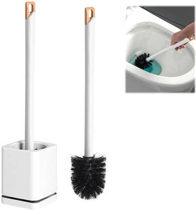 HASTHIP Toilet Bowl Cleaning Brush with Holder and Drip Tray with Holder