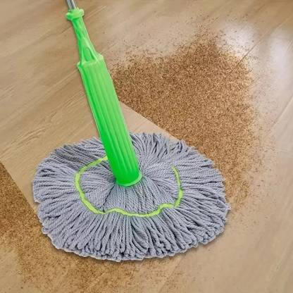 MAAUVTOR Floor Cleaning Flat Mop with 2 Reusable Washable Mop Pad Household Cleaning Tool Microfibre Wet and Dry Brush