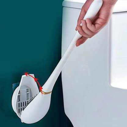 NedX 360° Deep Clean Silicone Toilet Brush (Multicolor) with Holder