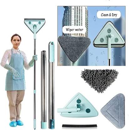 Clefairy Wall Cleaning Mop Wall Mop with Long Handle Extendable Triangles Mop Wet & Dry Mop