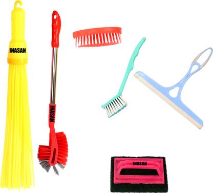 INASAN TOILET BATHROOM CLEANING BRUSHES COMBO SET (PACK OF 6)