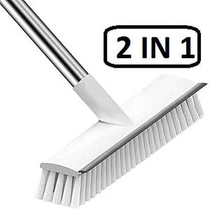 KHVIRJA 2 in 1 Tiles Cleaning Brush Floor Scrub Bathroom Toilet Brush with Long Handle with Holder