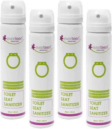 everteen Instant Toilet Seat Sanitizer Spray for Women – 4 Packs (90ml Each) Floral Spray Toilet Cleaner