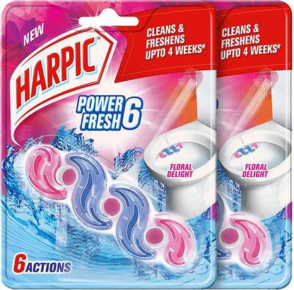 Harpic Floral Delight-35gm Pack of 2 Power Fresh Toilet Cleaner Rim block Floral Block Toilet Cleaner