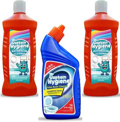 Captain Hygiene Disinfectant Liquid Toilet Bowl Cleaner & Bathroom Cleaner Removes Tough Stain Regular Liquid Toilet Cleaner