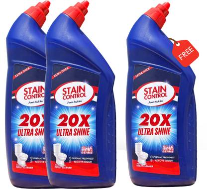 Staincontrol Advanced Ultra shine Cleaner-(Buy 2 Get 1 Free), Shine upto 30 Days Jasmine Liquid Toilet Cleaner
