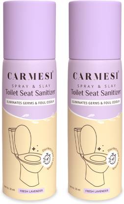 Carmesi Toilet Seat Sanitizer | Kills 99.9% Germs & Eliminates Foul Odour | Pack of 2 Lavender Liquid Toilet Cleaner