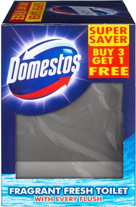 Domestos Power 5 Toilet Cleaner, Ocean Scent, Clean Toilet After Every Flush (Pack of 4) Ocean Crystal Toilet Cleaner