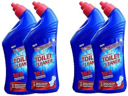 RONSHER Toilet Cleaner Pack of 4 , Active Stain Removal & Instant Cleaning Aquamarine Liquid Toilet Cleaner
