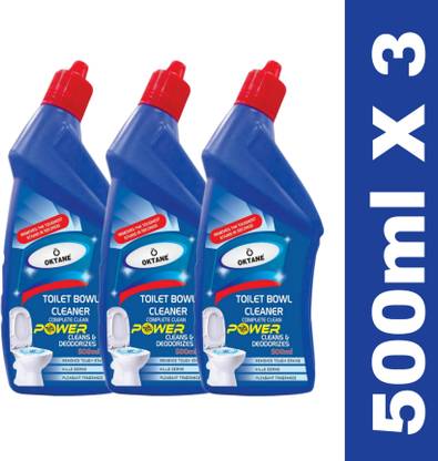 oktane Disinfectant Toilet Cleaner Combo (Pack of 3) - 10X Extra Strong - 500ml Original Liquid Toilet Cleaner