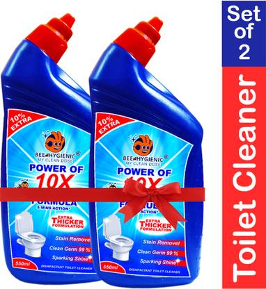 BEE HYGIENIC 10X Powerful Toilet Cleaner 1 L Liquid combo Set of 2 Original Liquid Toilet Cleaner
