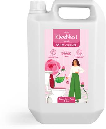 Kleenest Powerful Plant Based Citric Acid Toilet Cleaner, Removes 99.9% Germs Rose Liquid Toilet Cleaner