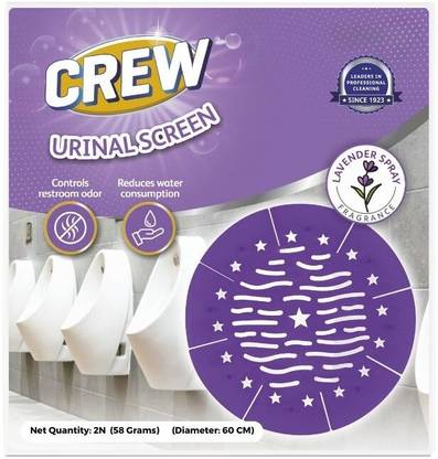 Diversey Crew Urinal Screen High Performance Polymer based long lasting Lavender Mat Toilet Cleaner