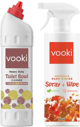 vooki Heavy Duty Toilet Bowl Cleaner, Hard Stains Spray House Hold Stains, Combo Pack Spray Toilet Cleaner