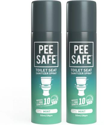 Pee Safe Toilet Seat Sanitizer Spray Mint 50 ml pack of 2 Regular Spray Toilet Cleaner