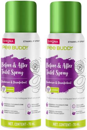 PeeBuddy Toilet Seat Sanitizer Spray - 70 ml (Pack of 2)| Reduces UTI Risk & Infection Lavender Spray Toilet Cleaner