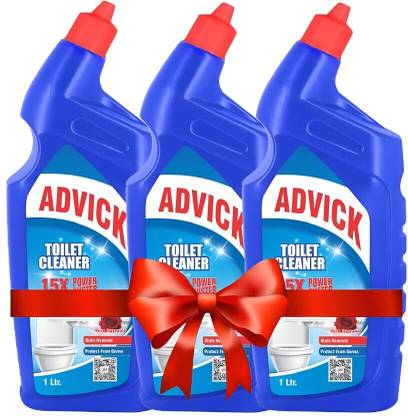 Advick Disinfectant Toilet Cleaner, Rose | 3 Litre | 1 L X 3 Packs | Kills 99.9% Germs Rose Liquid Toilet Cleaner