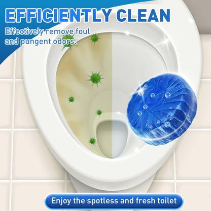 Clefairy Blue Clean Bubbles Toilet Deodorizer | Bathroom Cleaner Tablet | Block Toilet Cleaner