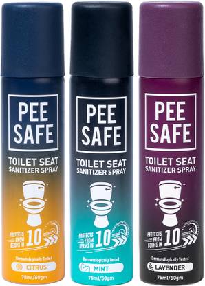 Pee Safe Toilet Seat Sanitizer Spray (Multi-fragrance - Mint, Lavender, Citrus) Spray Toilet Cleaner