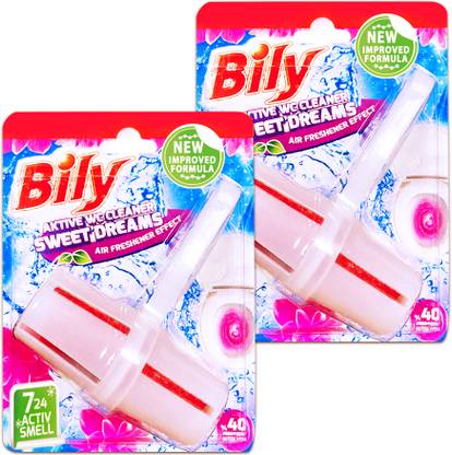BILY Classic Active - Solid Toilet Rim Blocks Ocean Air Freshener Effect Floral Block Toilet Cleaner