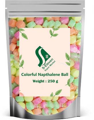S Eleven Super Market Colourful Naphthalene Balls for Clothes/Bathroom/Wardrobe/Moth Balls/Stain-Free Block Toilet Cleaner