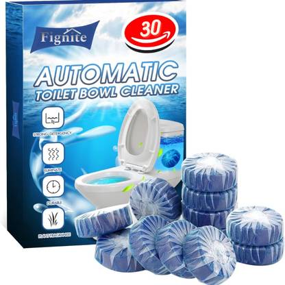 Fignite Auto Toilet Bowl Cleaners Fresh Smell Sustained-Release Technology Deodorizes Ocean Rim Block