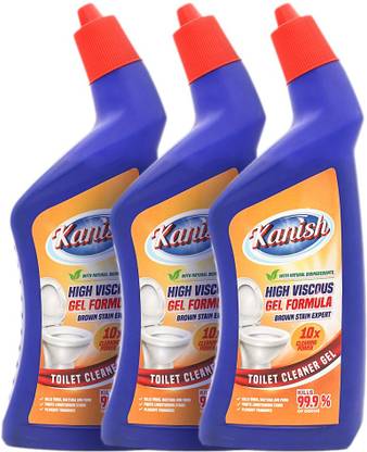 KANISH Advanced Toilet Cleaner Gel High Viscous Unique Gel Formula (PACK OF 3) Lemon Gel Toilet Cleaner