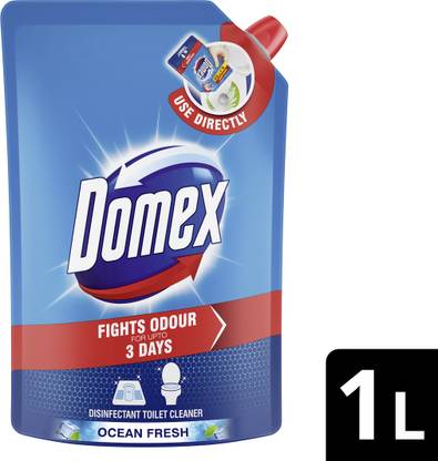 Domex Fresh Guard, with Ocean Fresh Fragrance, Disinfectant Toilet Cleaner, 1L Pouch Ocean Liquid Toilet Cleaner