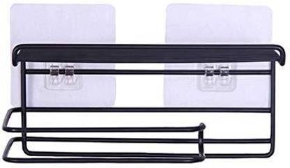 prisma collection 1 Pc Adhesive Toilet Paper Holder with Shelf Tissue Paper Roll Towel Holder Steel Toilet Paper Holder