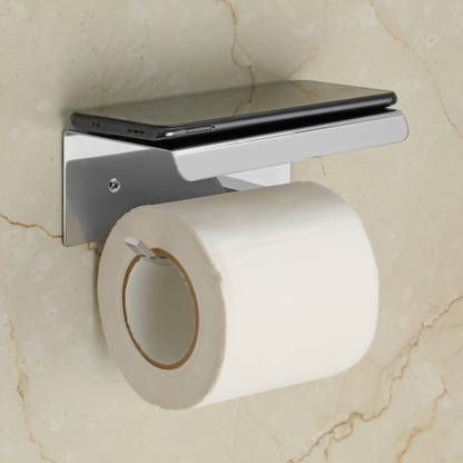 U-S-F BATH ACCESSORIES Toilet Paper Holder with Mobile Phone Stand/Toilet Roll Holder/Tissue Holder Stainless Steel Toilet Paper Holder