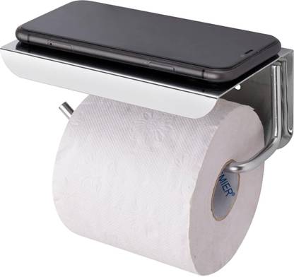 SOLIYA Stainless Steel Toilet Paper Holder with Mobile Stand For Bathroom Stainless Steel Toilet Paper Holder
