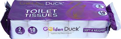 Golden Duck Premium Toilet Tissue Value Pack 10 in One - Ultra Soft Toilet Paper Roll