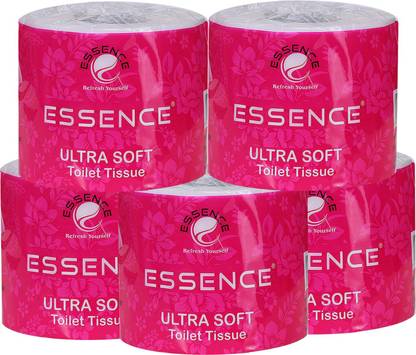 ESSENCE Ultra Soft Toilet Tissue Bathroom Toilet Paper Roll Pink Pack of 5 Toilet Paper Roll