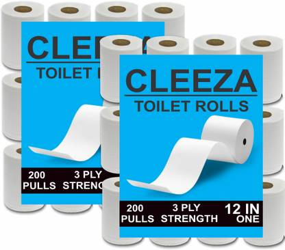 CLEEZA Dulux 3Ply Toilet Paper Rolls Pack of 24 (200 Pulls Each) Toilet Paper Roll