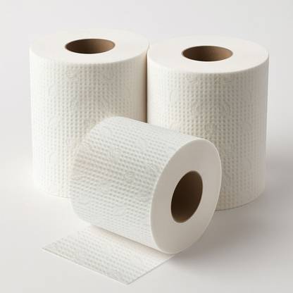 IMVELO Toilet Roll - 3 Rolls (180 Pulls Each Roll) | OBA Free & Biodegradable Toilet Paper Roll