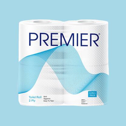 Premier Toilet Tissue Paper Roll, 2-Ply Soft & Absorbent, 4-in-1 Pack Toilet Paper Roll