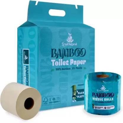 ASH NATURAL Soft, Absorbent, and Skin-Friendly Tissue Paper Roll | 100% Natural Pack of 8 Toilet Paper Roll