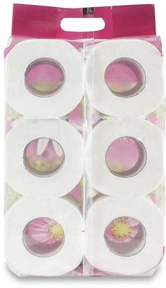 Pristine Ply 2-Ply Toilet Paper Tissue Roll Family Pack (6 Rolls, each Contain 230 Sheets) Toilet Paper Roll