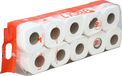 Liora Toilet Roll 10 in 1, 3Ply, Soft tissues | Easy to use |Total 10 Rolls Toilet Paper Roll