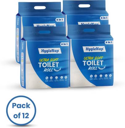 Hygienap Ultra Soft Toilet Roll (Pack of 12 Toilet Paper Roll